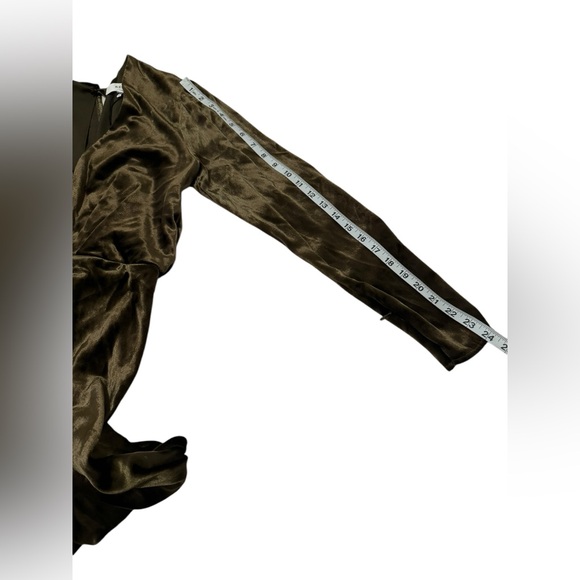 Reiss Klara Velvet Plunge V-Neck Long Sleeve Draped Maxi Dress Size 4 - Picture 11 of 16